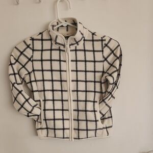 M16 Fleece thick lovely kids full zip jacket High neck, pockets, edge piping